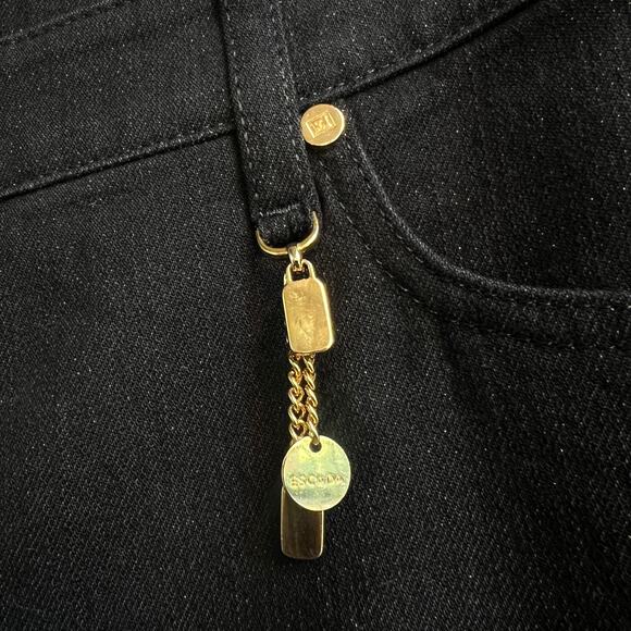 Escada Black Bootcut Embroidered Denim Jeans Size 36 - Picture 5 of 9